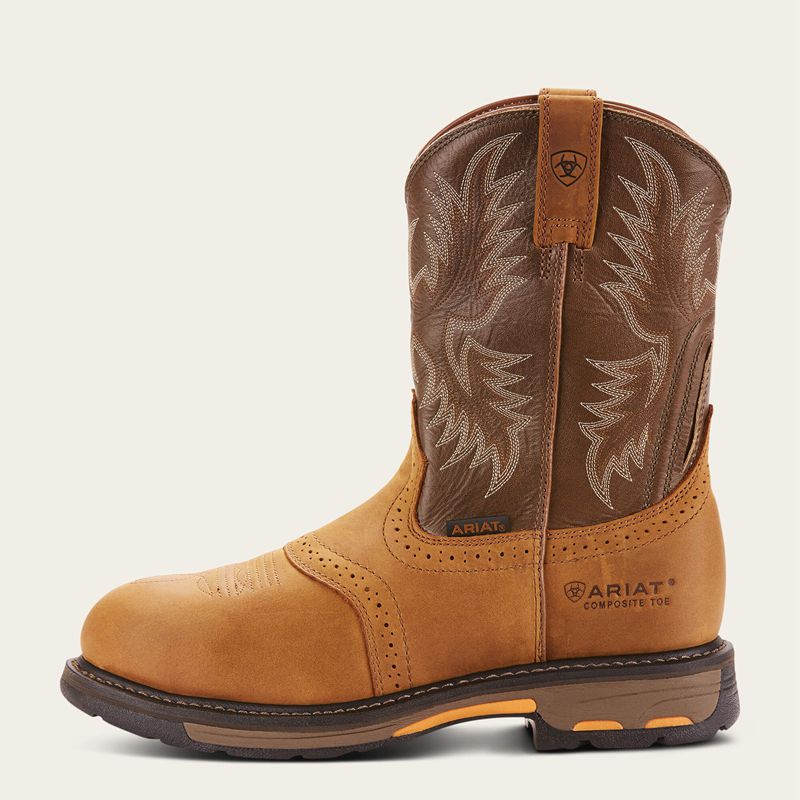 Ariat Workhog Pull-On Composite Toe Aged Bark Homme | DIB-37187295