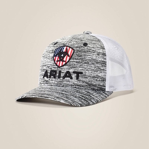 Ariat Flag Shield Mesh Snap Back Cap Grise Enfant | YYC-53045145