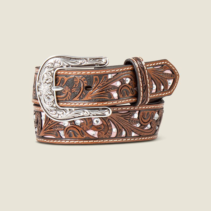 Ariat Tooled Belt Marron Enfant | RGD-24774219