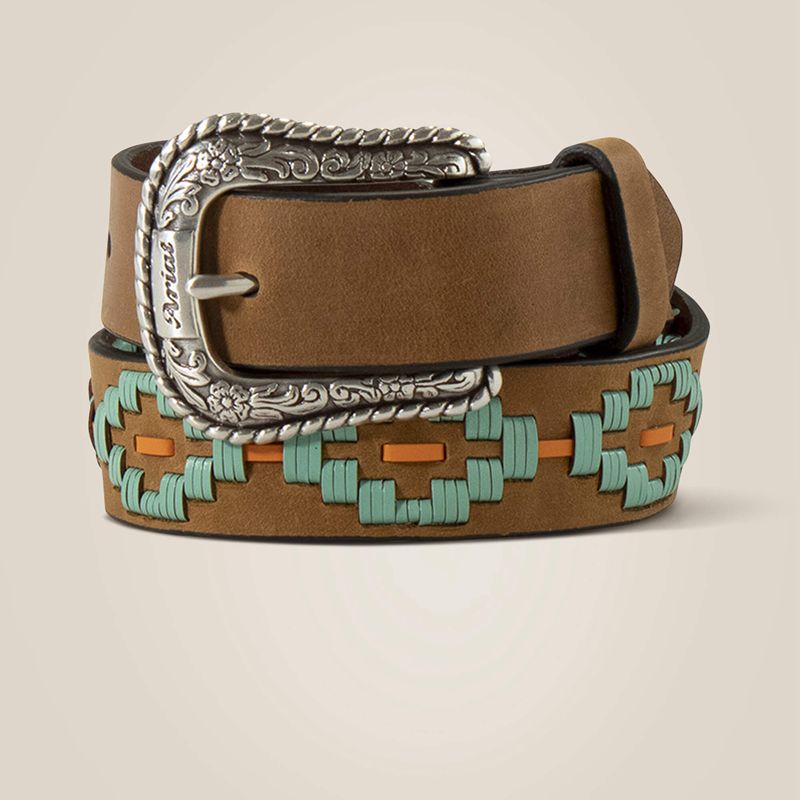 Ariat Turq Diamond Embossed Belt Tan Enfant | WCY-59817921