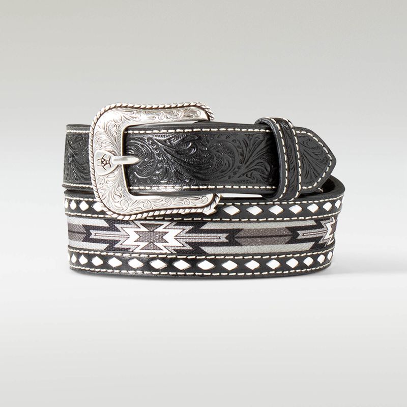 Ariat Southwest Inlay Belt Noir Enfant | PSE-06638367