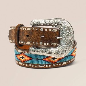 Ariat Southwest Beaded Hair-On Belt Marron Enfant | WZV-06110871