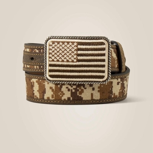 Ariat Flag Buckle Camo Belt Marron Enfant | MBQ-87653130