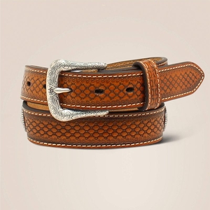 Ariat Beaded Tooled Belt Marron Enfant | OJZ-32476105