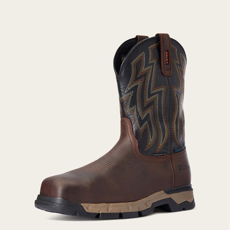 Ariat Rebar Flex Western Waterproof Composite Toe Work Boot Marron Foncé Homme | RUH-50848404