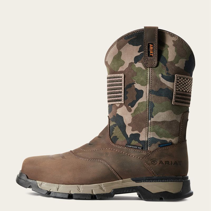 Ariat Rebar Flex Patriot Waterproof Composite Toe Work Boot Marron Foncé Homme | XOD-98822779