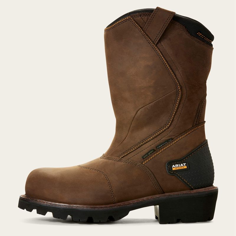 Ariat Powerline 400g Waterproof 400g Composite Toe Work Boot Marron Homme | UDA-17734575