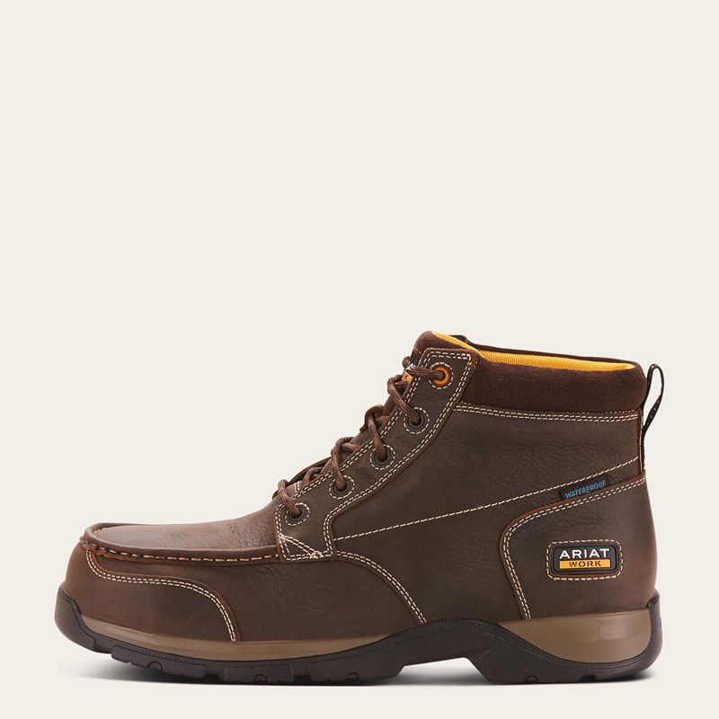 Ariat Edge Lte Chukka Waterproof Composite Toe Work Boot Marron Foncé Homme | QEN-68893028