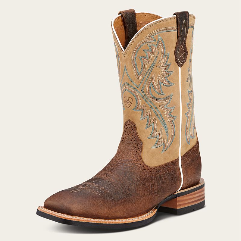 Ariat Quickdraw Western Boot Tumbled Bark Homme | WJS-65593815