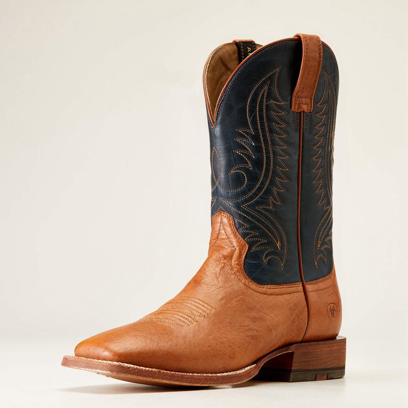 Ariat Paxton Pro Cowboy Boot Antique Tan Smooth Quill Ostri Homme | OCB-97975436