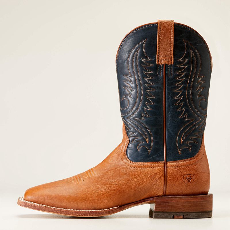 Ariat Paxton Pro Cowboy Boot Antique Tan Smooth Quill Ostri Homme | OCB-97975436