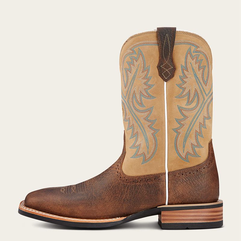 Ariat Quickdraw Western Boot Tumbled Bark Homme | WJS-65593815