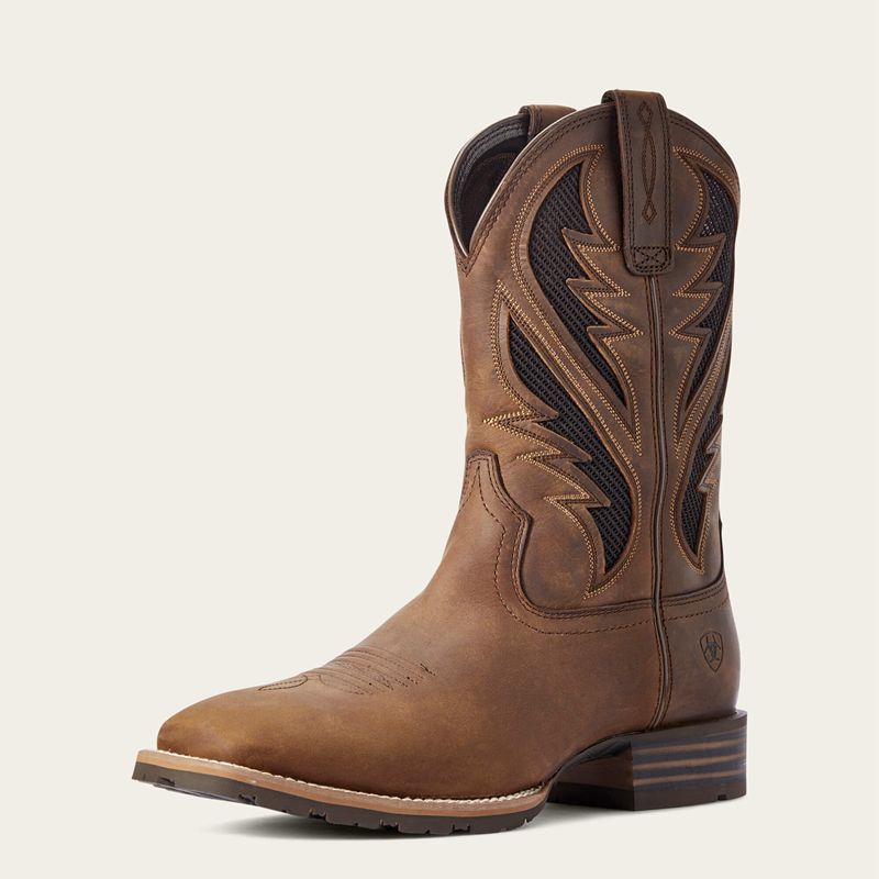 Ariat Hybrid Venttek Western Boot Distressed Tan Homme | ZON-49999133