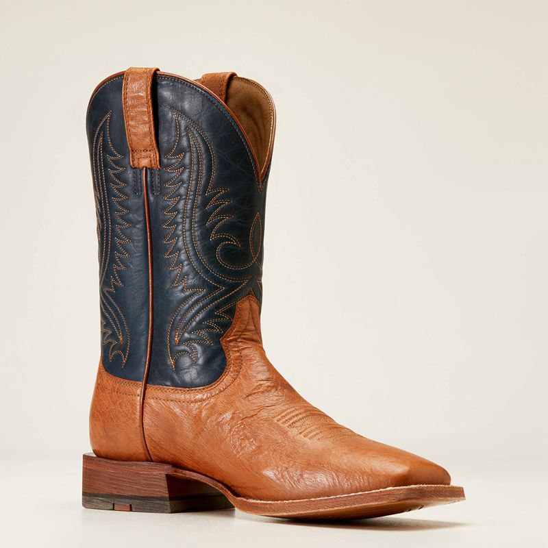 Ariat Paxton Pro Cowboy Boot Antique Tan Smooth Quill Ostri Homme | OCB-97975436