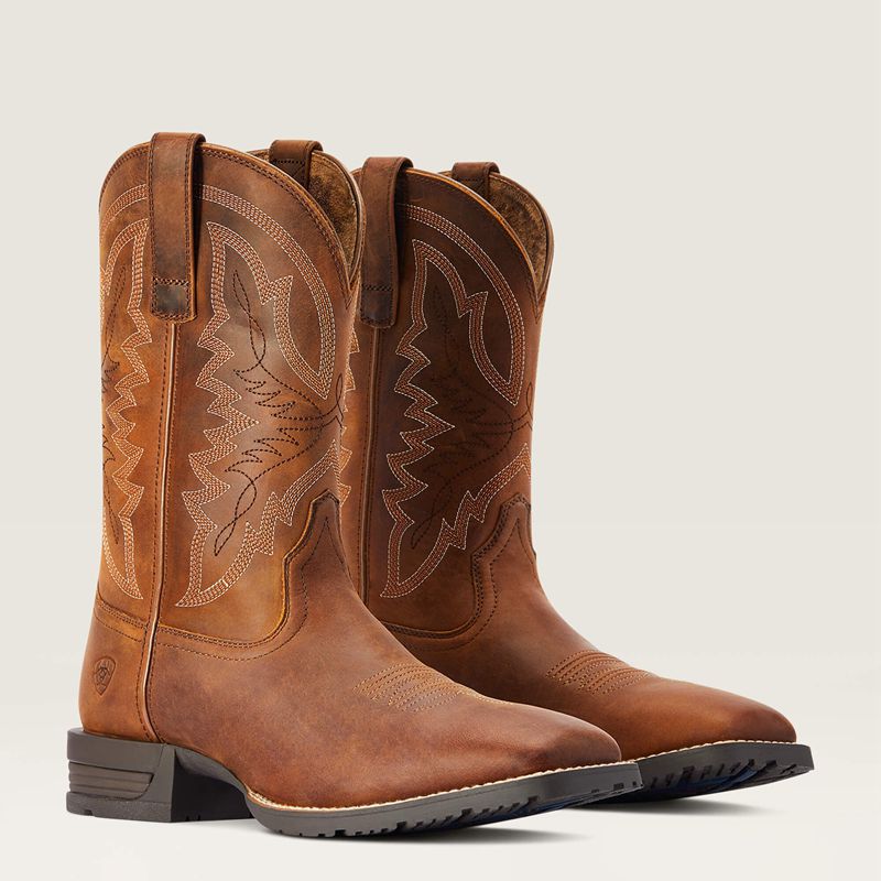 Ariat Hybrid Ranchwork Western Boot Marron Homme | PCX-53577274