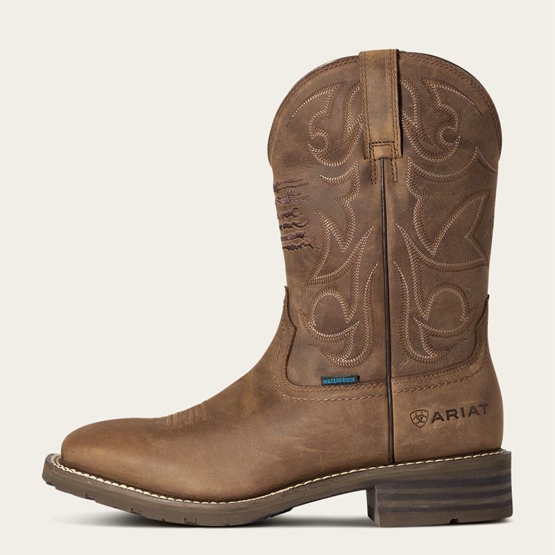 Ariat Hybrid Patriot Waterproof Western Boot Marron Homme | IXW-89053813