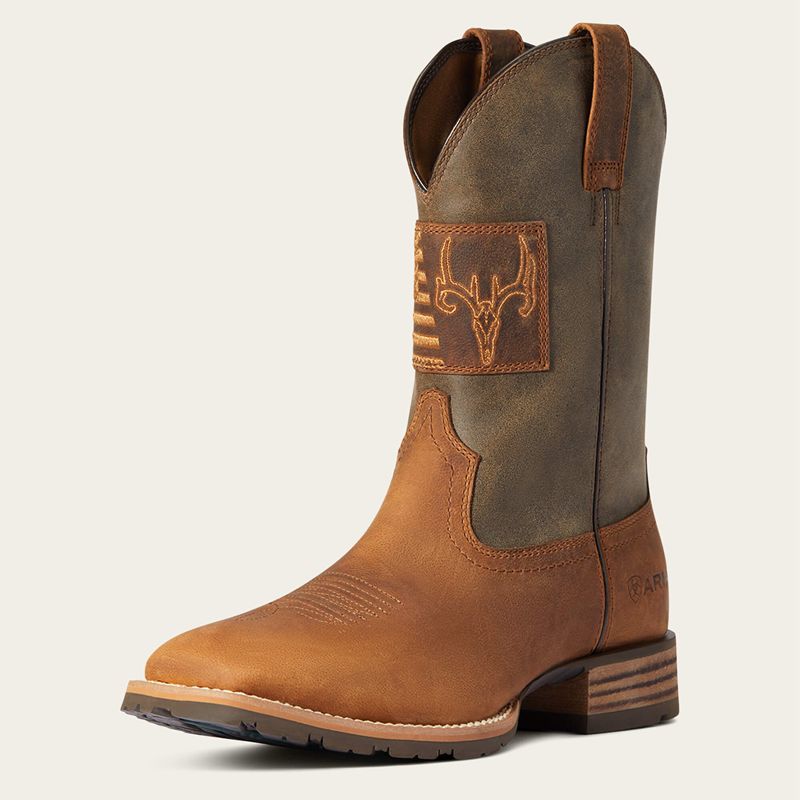 Ariat Hybrid Patriot Country Western Boot Marron Homme | NJK-17518844