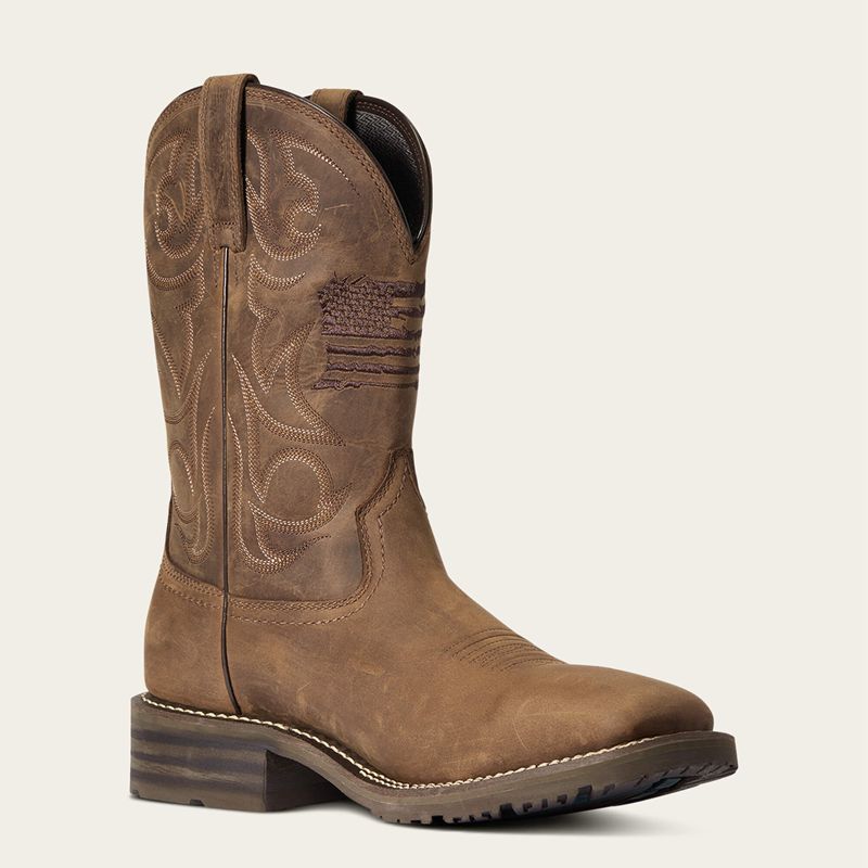 Ariat Hybrid Patriot Waterproof Western Boot Marron Homme | IXW-89053813