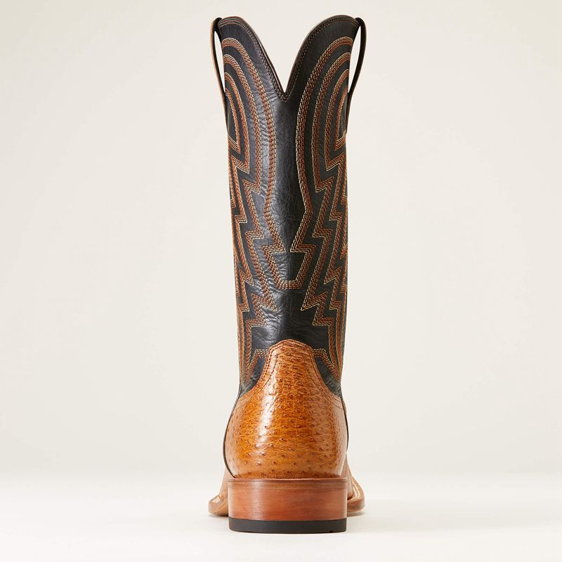 Ariat Haywire Cowboy Boot Antique Tan Smooth Quill Ostri Homme | FNF-11708529