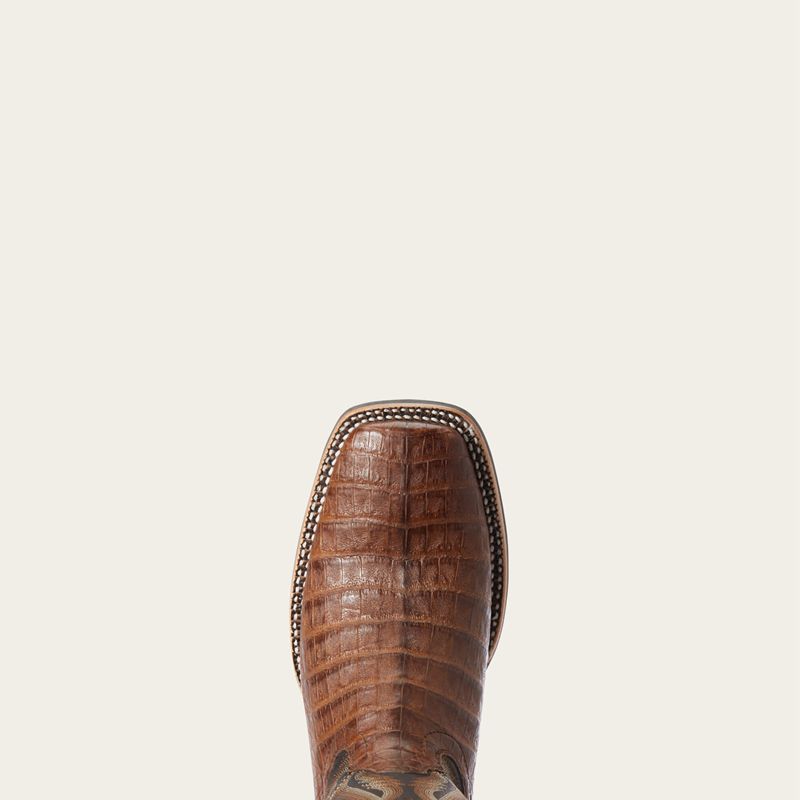 Ariat Double Down Western Boot Caramel Caiman Belly Homme | QEQ-63225459