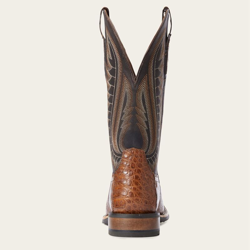 Ariat Double Down Western Boot Caramel Caiman Belly Homme | QEQ-63225459