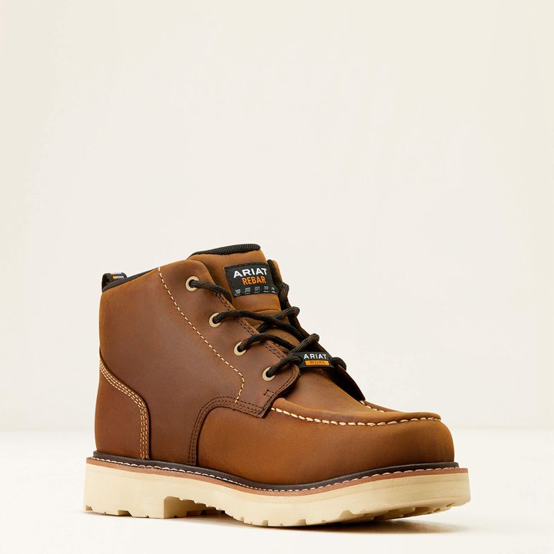 Ariat Rebar Lift Chukka Waterproof Work Boot Marron Homme | PES-92028625