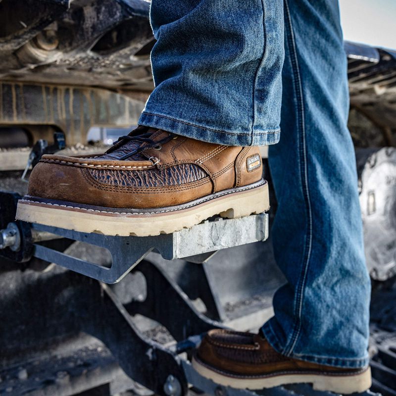 Ariat Rebar Lift Chukka Composite Toe Work Boot Distressed Brown/Sharkskin Print Homme | TUS-92334881