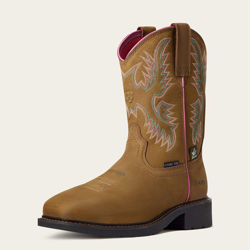 Ariat Krista Metguard Steel Toe Work Boot Marron Foncé Femme | FVL-06236225