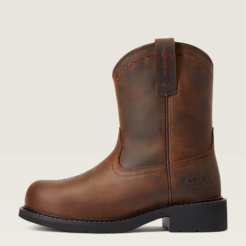 Ariat Fatbaby Work Pull-On Steel Toe Work Boot Marron Femme | JRR-24558140