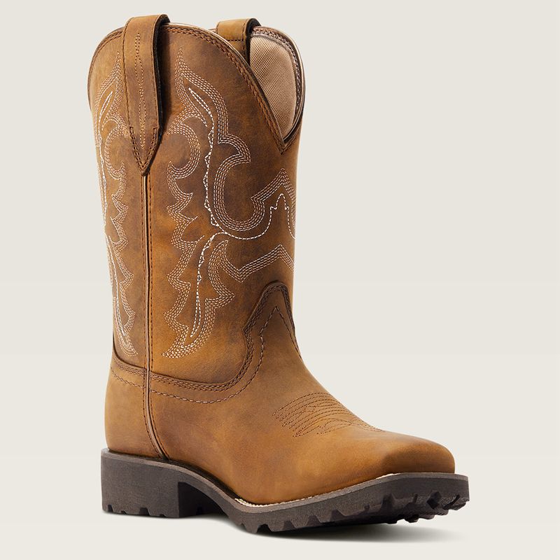 Ariat Unbridled Rancher Waterproof Western Boot Oily Distressed Tan Femme | TNP-54294581