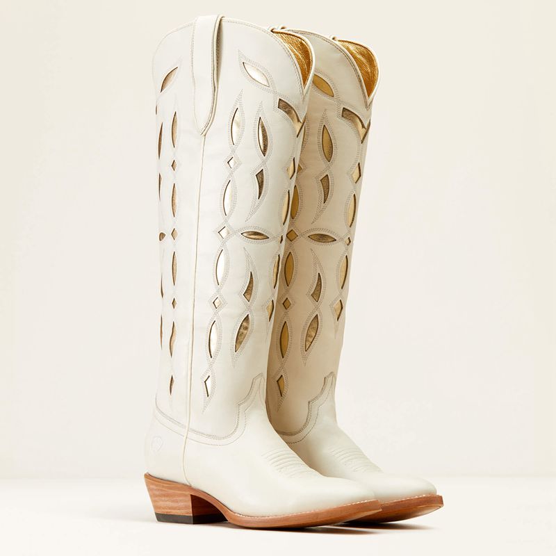 Ariat Saylor Stretchfit Western Boot Blanco Femme | QRA-54443260