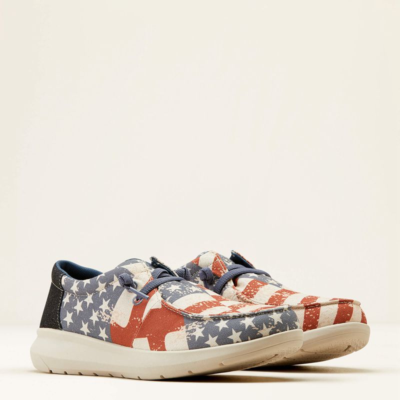 Ariat Hilo American Flag Print/Charcoal Homme | JED-18043970