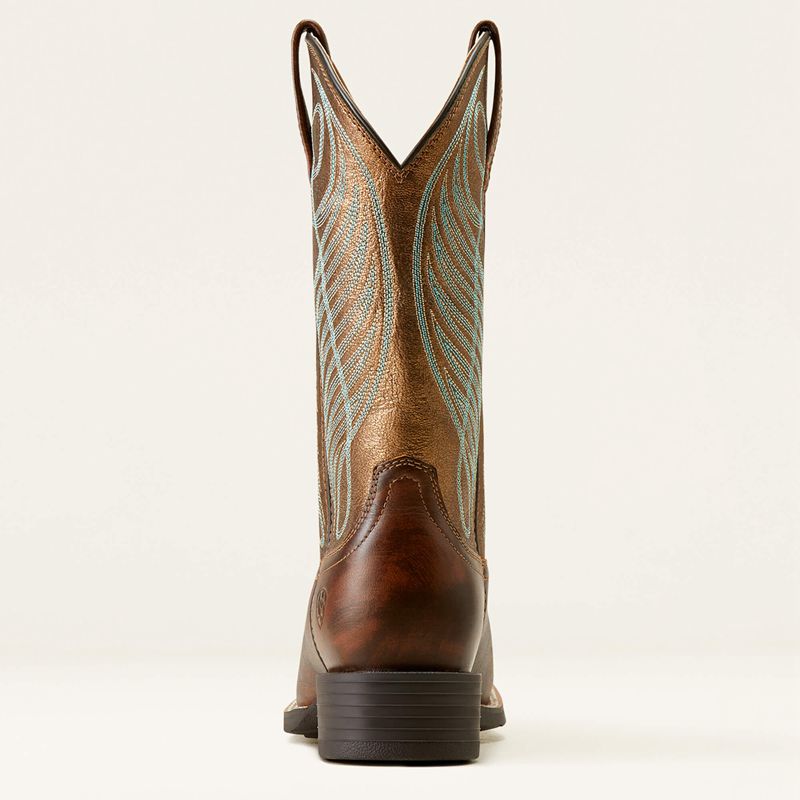 Ariat Round Up Wide Square Toe Western Boot Marron Femme | VPQ-93503056