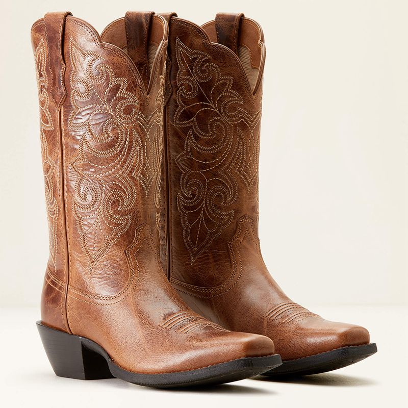 Ariat Round Up Square Toe Western Boot Ready Russet Femme | FWD-82052595