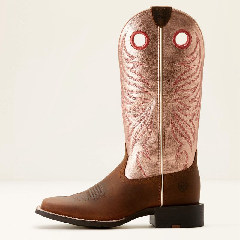 Ariat Round Up Ryder Western Boot Rose Femme | SOF-39109629