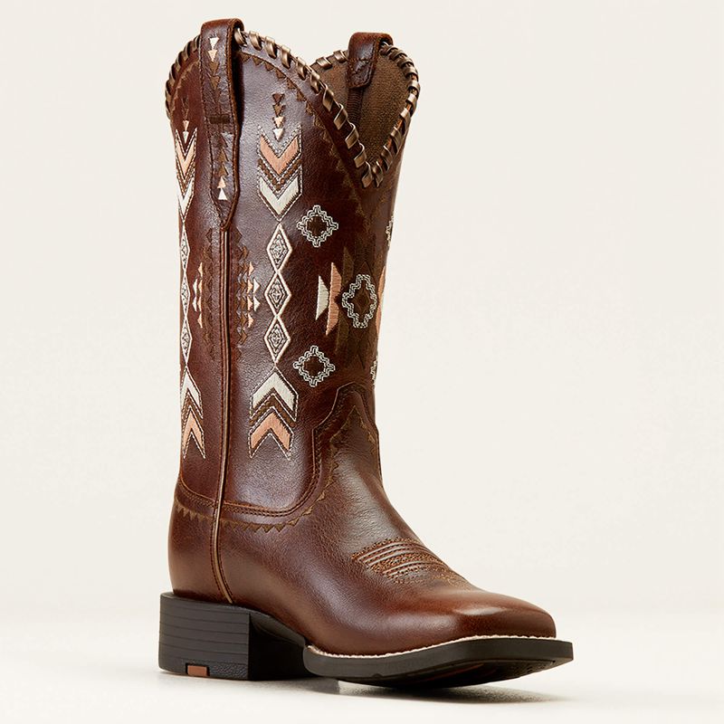 Ariat Round Up Skyler Western Boot Canyon Tan Femme | QGZ-50849679