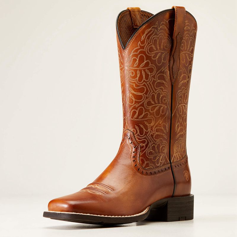 Ariat Round Up Remuda Western Boot Naturally Rich Femme | ZFQ-17069311