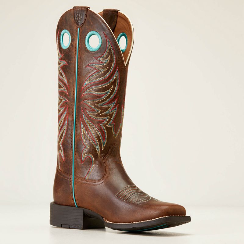 Ariat Round Up Ryder Western Boot Marron Femme | VBX-22652965