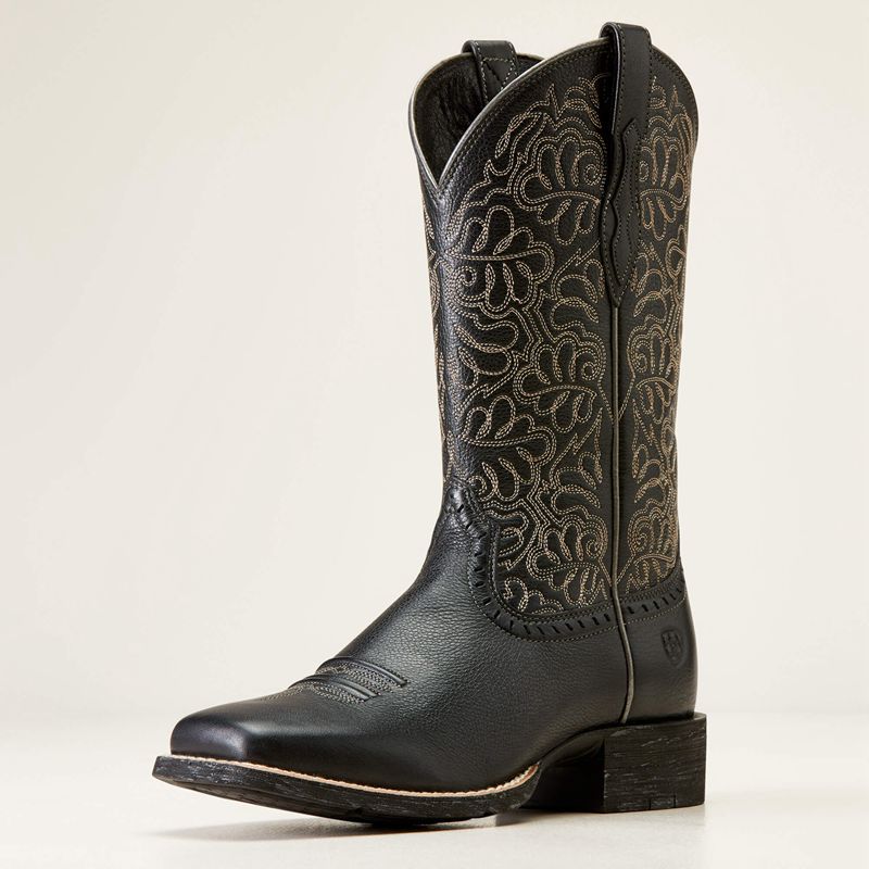 Ariat Round Up Remuda Western Boot Noir Femme | TOS-46306337