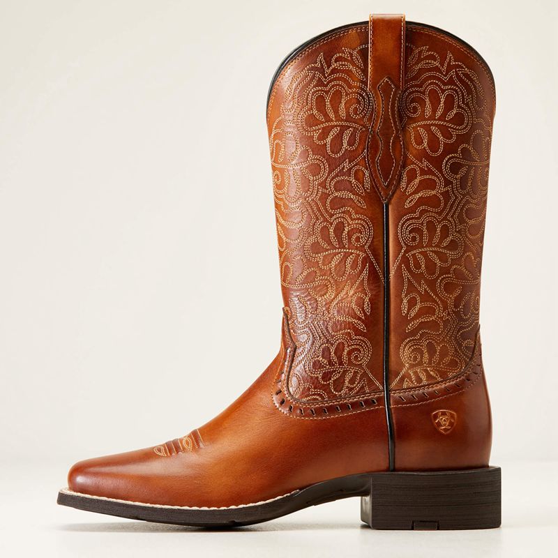 Ariat Round Up Remuda Western Boot Naturally Rich Femme | ZFQ-17069311