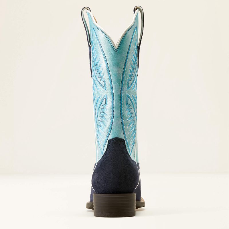 Ariat Round Up Ruidoso Western Boot Bleu Femme | HUU-12820599