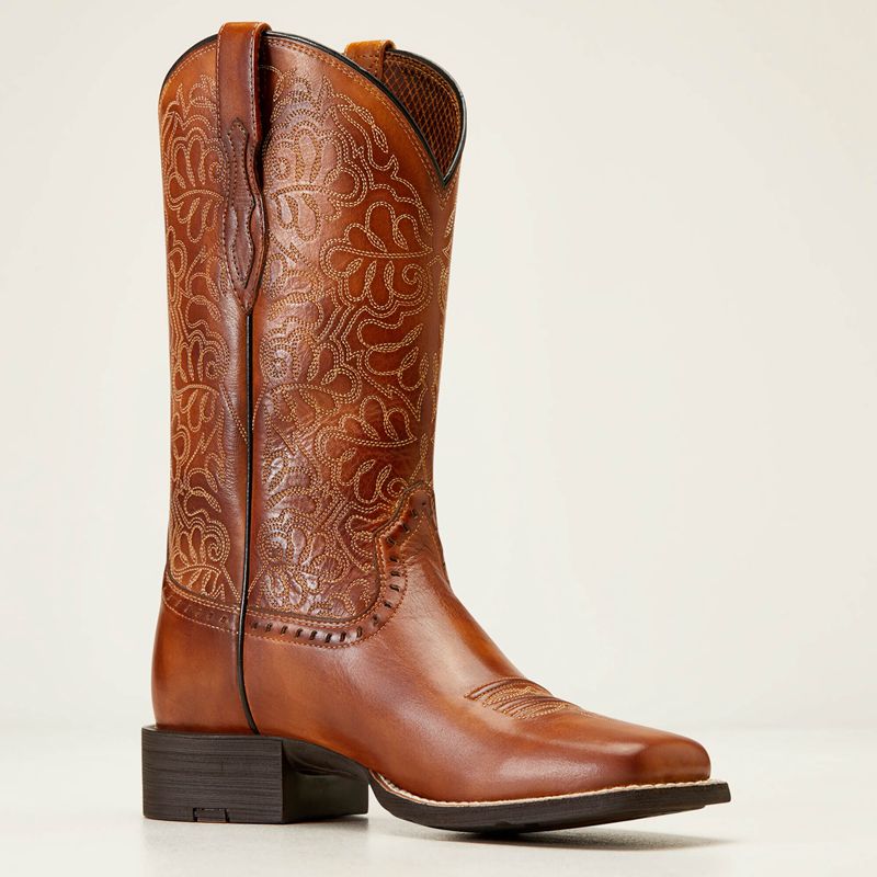 Ariat Round Up Remuda Western Boot Naturally Rich Femme | ZFQ-17069311