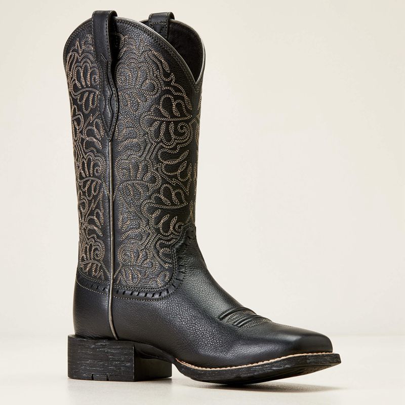 Ariat Round Up Remuda Western Boot Noir Femme | TOS-46306337