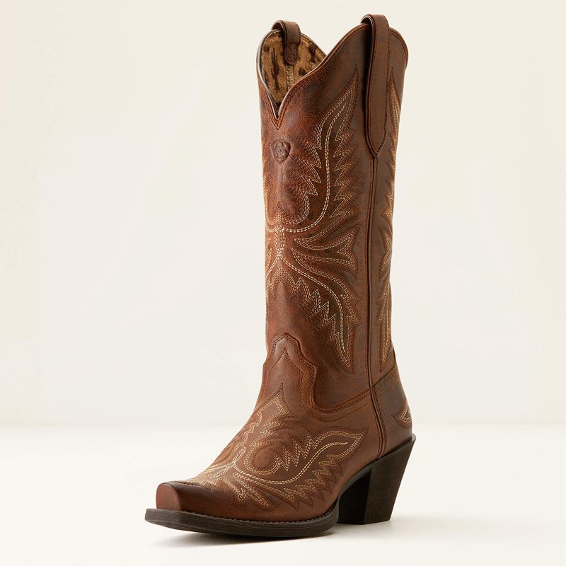 Ariat Round Up Collins Western Boot Rafter Tan Femme | RMY-99153812