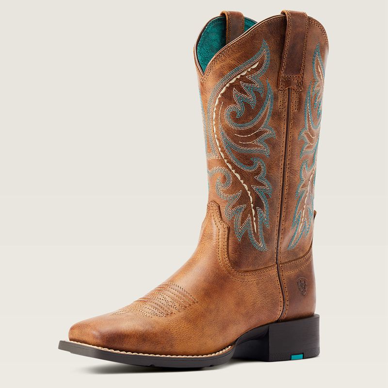 Ariat Round Up Back Zip Western Boot Sable Femme | OMP-87326803