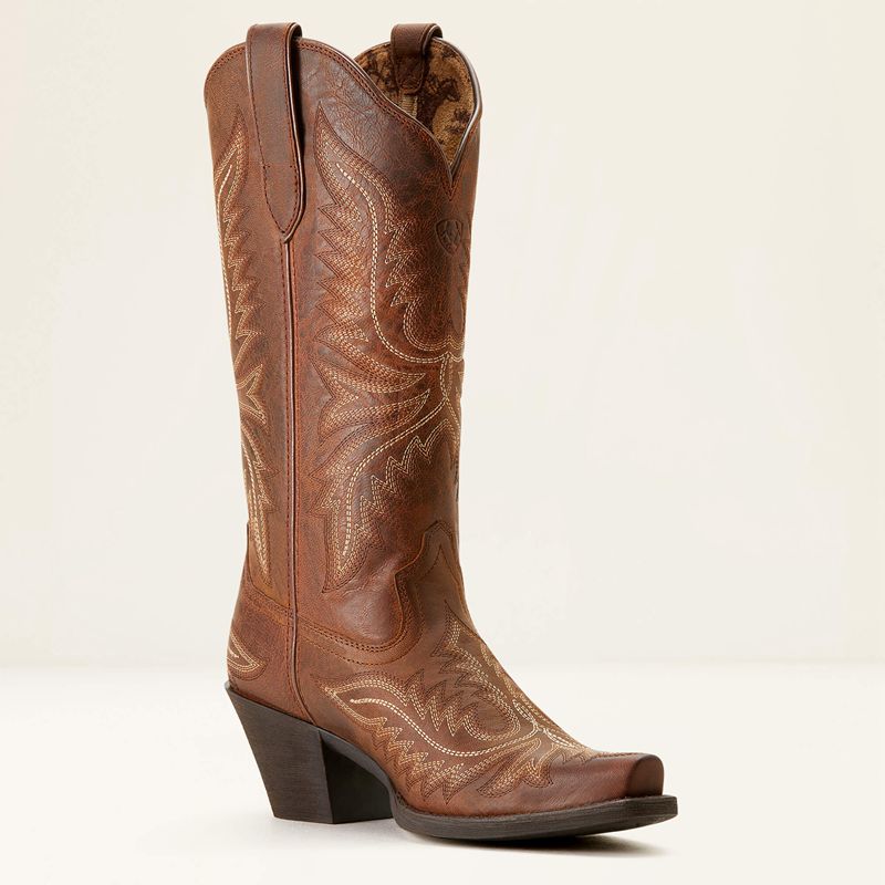 Ariat Round Up Collins Western Boot Rafter Tan Femme | RMY-99153812