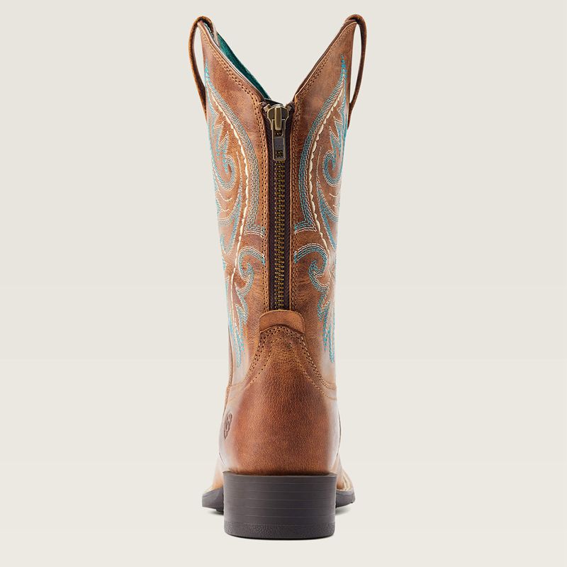 Ariat Round Up Back Zip Western Boot Sable Femme | OMP-87326803