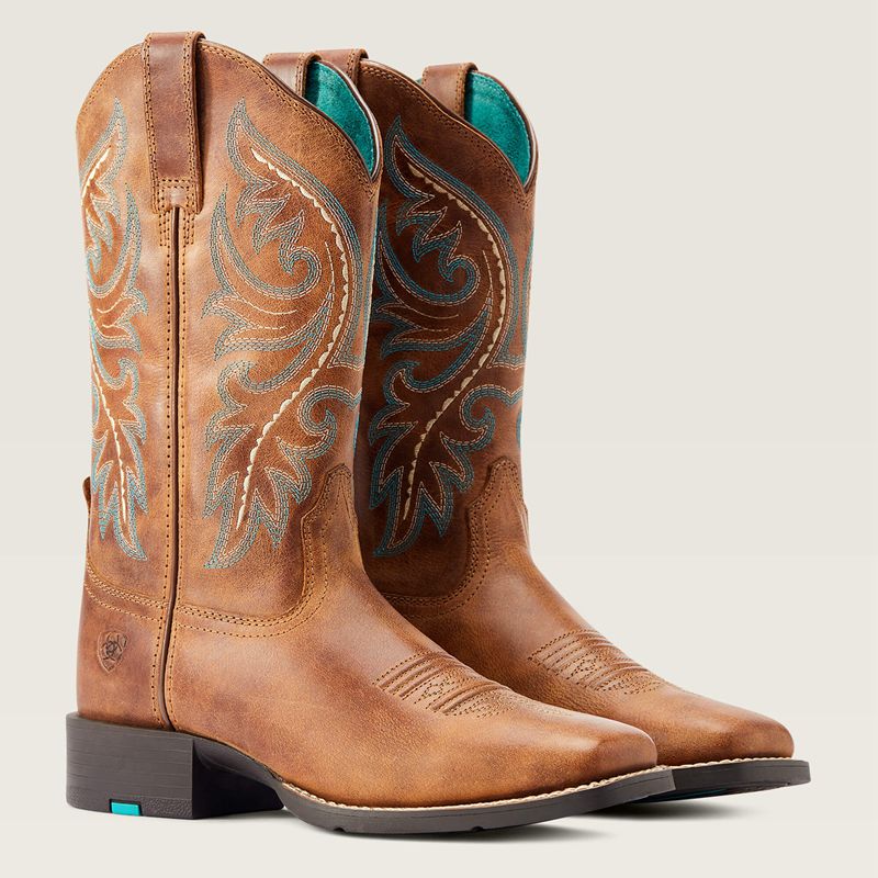 Ariat Round Up Back Zip Western Boot Sable Femme | OMP-87326803