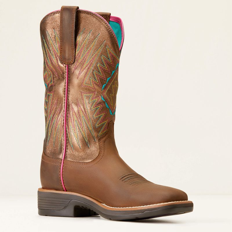 Ariat Ridgeback Western Boot Distressed Tan Femme | MLM-63739869