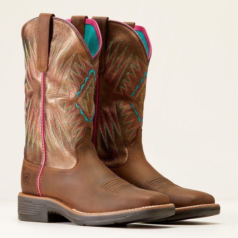 Ariat Ridgeback Western Boot Distressed Tan Femme | MLM-63739869